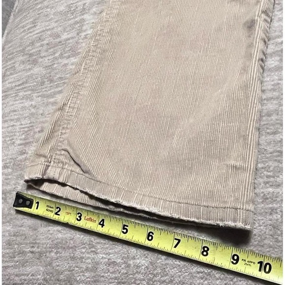 American Eagle Women's Beige Corduroy Flare Pants Size 2 100% Cotton AE Y2K - Picture 4 of 7